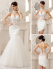 Robe Mariage 2021 Robe De Mariée Col Avec Dentelle Douce Épaule Nue Illusion Rêve Détachable Traîne Robe De Soirée Avec Collier Milanoo