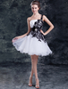 Robe mariage A-ligne en organza blanc avec dentelle