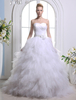 Robe mariage bustier en voile de tulle blanc multicouche