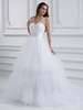 Robe mariage en tulle blanc multicouche à bretelles