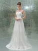Robe mariage en tulle ivoire avec applique à col en coeur