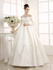 Robe mariage ivoire avec dentelle de col roulé translucide Milanoo
