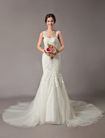Robe mariée 2021 sirène bretelle bustier dos nu à laçage à traîne Robe de mariée