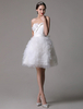 Robe mariée A-ligne tulle ivoire multicouche longueur genou