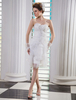 Robe mariée de plage magnifique fourreau en satin ivoire avec fleur encolure en coeur Milanoo