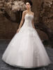 Robe mariée en tulle blanc avec applique longueur plancher