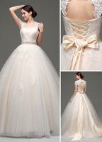 Robe mariée princesse tulle champagne longueur plancher