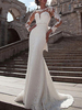 Robe mariée sirène bustier manche longue transparent à traîne Robe de mariée