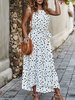 Robe maxi dété Robe longue sans manches à pois
