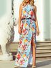 Robe maxi fleurie Robe dété sans manches fendue