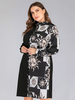 Robe maxi grande taille col montant manches longues motif imprimé animal surdimensionné robe longue décontractée