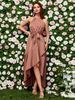 Robe Maxi Halter Sans Manches Polyester Robe Longue Asymétrique
