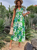 Robe Maxi Imprimé Femme Longues avec Bretelles Coupe Cintrée Bas Evasée