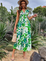 Robe Maxi Imprimé Femme Longues avec Bretelles Coupe Cintrée Bas Evasée