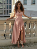 Robe Maxi Une Épaule Sans Manches Robe Longue Plissée Sexy