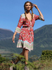 Robe Mi Longue 2021 À Manches Courtes Boho Été Robes Pour Les Femmes