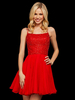 Robe mi-longue avec robe de bal rouge