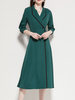 Robe Mi-longue Femme à Col V avec Manches Longues Coupe Cintrée Bicolores