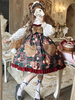Robe Mignonne Lolita OP Polyester Sans Manches Volants Robe Lolita Vert Foncé Imprimé Ours