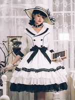 Robe Mignonne Lolita Polyester Manches 3/4 Volants Robe Douce Robe Lolita