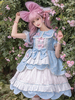 Robe Mignonne Lolita Robe À Manches Courtes Col Rabattu Carré En Polyester