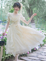 Robe Mignonne Lolita Robe À Volants En Polyester À Manches Courtes Robe Lolita