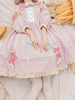 Robe Mignonne Lolita Robe En Polyester À Manches Longues Avec Nœuds À Lacets Étoiles