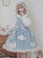 Robe Mignonne Lolita Robe En Velours Volant À Manches Longues