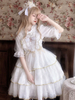 Robe Mignonne Lolita Robe JSK Blanche Or Classique