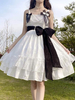 Robe Mignonne Lolita Robe Sans Manches En Polyester Nœud Noir