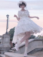 Robe Mignonne Lolita Traîne Manches Courtes Bouffantes OP