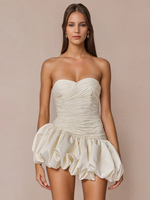 Robe mini drapée à col en cœur sans bretelles pour fête danniversaire pour femme 2025
