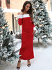 Robe Moulant Femme Hiver Longue avec Epaules Nus avec Manches Longue Silhouette Bicolores Robe Femme