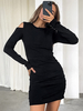 Robe moulante avec épaules découpées manches longues col bijou coupe ajustée mini robe sexy pour femmes 2025
