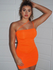 Robe Moulante Courte en Plis Moulante Femme avec Bretelles à Col Décolleté Coupe Cintrée Unicolore Robe Eté Robe de Club Sexy