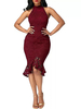 Robe Moulante en Dentelle Creusante Femme Mi-longue avec Bretelles avec Epaule Dénudée Coupe Cintrée Unicolore Robe Femme Robe Fourreau