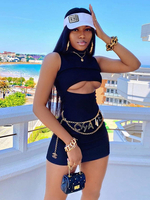 Robe Moulante Femme Courte Robe de Club à Col Montant Ouvert Sur Devant Coupe Cintrée Unicolore Robe Eté Sexy