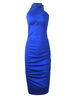 Robe Moulante Femme Sans Manches à Col Croisé Silhouette Coupe Cintrée Unicolore Robe Femme