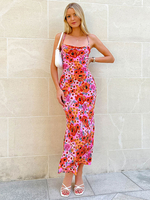 Robe Moulante Longue Femme avec Bretelles à Col Carré Coupe Cintrée Robe Sexy