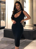 Robe moulante noire sans manches plissée décontractée une épaule superposée robe ajustée robe fourreau