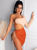 Robe Moulante Robe Sexy Femme avec Manche Longue avec Epaule Dénudée Coupe Cintrée avec Fente à Lacets Bicolores Robe Eté