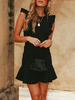 Robe moulante sexy mini-robe noire sans manches robe de soirée dos nu nouée