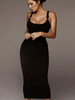 Robe moulante sexy Robe tricotée sans manches pour femme