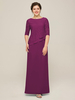 Robe mère à col bijou demi-manches ligne a robes dinvitées en dentelle pour mariage