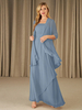 Robe mère à col carré demi-manches deux pièces robes dinvitées appliquées pour mariage