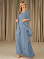 Robe mère à col carré demi-manches deux pièces robes dinvitées appliquées pour mariage