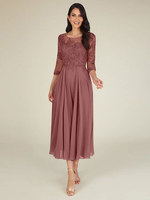 Robe mère col bijou manches 3/4 longueur A-ligne dentelle longueur au sol robes dinvité pour mariage personnalisation gratuite
