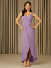 Robe mère de la mariée col en V sans manches en dentelle longueur au sol robes dinvitées de mariage