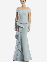 Robe mère de la sirène épaules dénudées sans manches à volants robes dinvitées de mariage