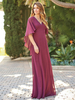 Robe mère de mariée 2022 col V décoré de perles manche courte jupe plissée longueur au sol en mousseline de soie